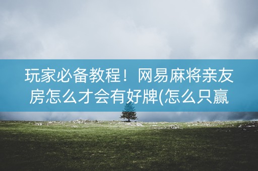 玩家必备教程！网易麻将亲友房怎么才会有好牌(怎么只赢不输)