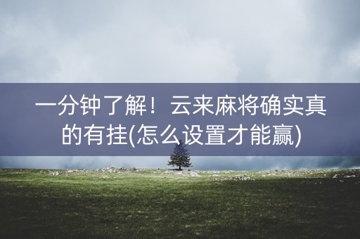 一分钟了解！云来麻将确实真的有挂(怎么设置才能赢)