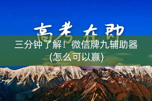 三分钟了解！微信牌九辅助器(怎么可以赢)