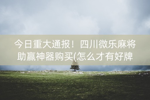 今日重大通报！四川微乐麻将助赢神器购买(怎么才有好牌)