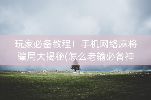 玩家必备教程！手机网络麻将骗局大揭秘(怎么老输必备神器)