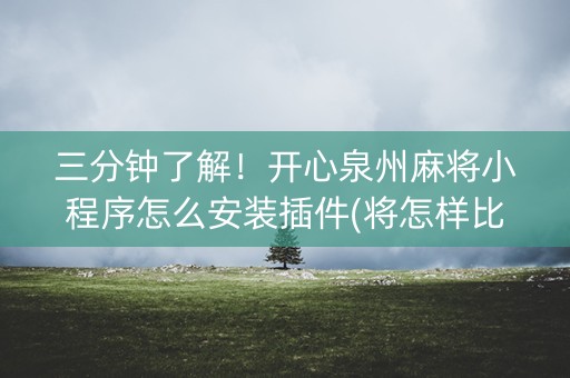 三分钟了解！开心泉州麻将小程序怎么安装插件(将怎样比较容易赢)