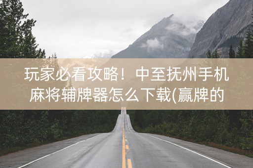 玩家必看攻略！中至抚州手机麻将辅牌器怎么下载(赢牌的技巧)