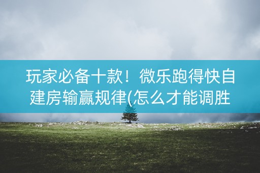 玩家必备十款！微乐跑得快自建房输赢规律(怎么才能调胜率)