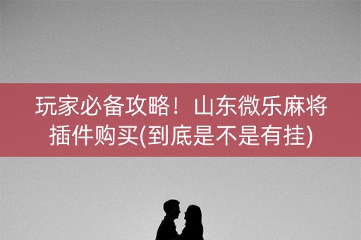 玩家必备攻略！山东微乐麻将插件购买(到底是不是有挂)