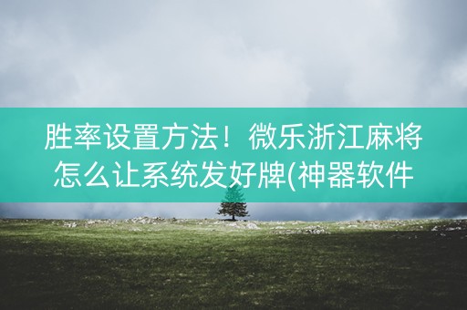 胜率设置方法！微乐浙江麻将怎么让系统发好牌(神器软件)