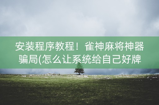 安装程序教程！雀神麻将神器骗局(怎么让系统给自己好牌)