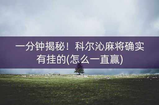 一分钟揭秘！科尔沁麻将确实有挂的(怎么一直赢)