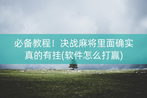 必备教程！决战麻将里面确实真的有挂(软件怎么打赢)
