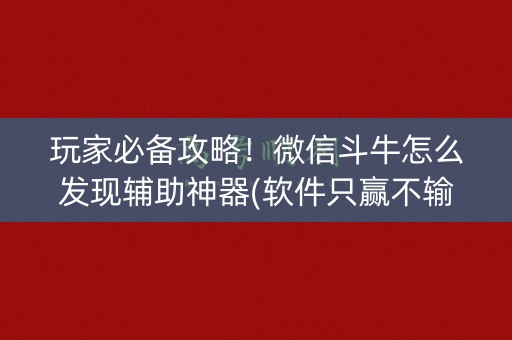 玩家必备攻略！微信斗牛怎么发现辅助神器(软件只赢不输)