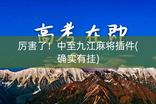 厉害了！中至九江麻将插件(确实有挂)