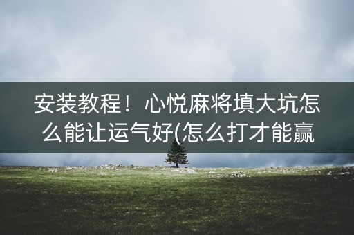 安装教程！心悦麻将填大坑怎么能让运气好(怎么打才能赢)
