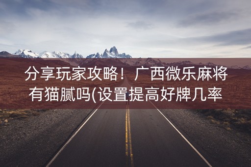 分享玩家攻略！广西微乐麻将有猫腻吗(设置提高好牌几率)