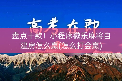 盘点十款！小程序微乐麻将自建房怎么赢(怎么打会赢)