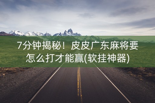 7分钟揭秘！皮皮广东麻将要怎么打才能赢(软挂神器)