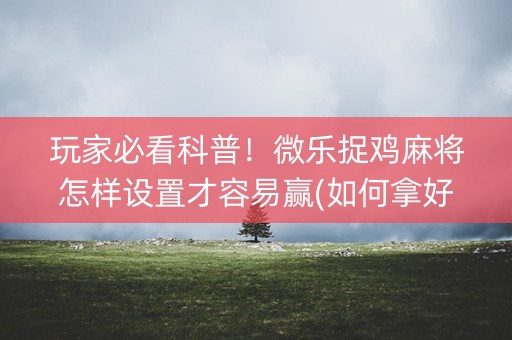 玩家必看科普！微乐捉鸡麻将怎样设置才容易赢(如何拿好牌)