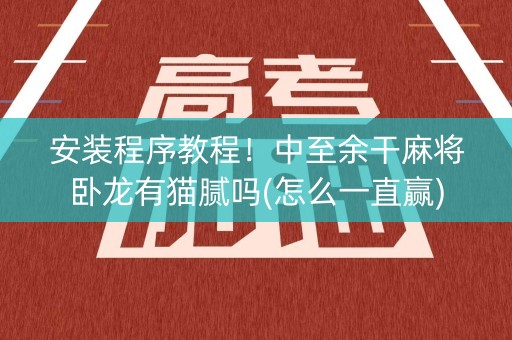 安装程序教程！中至余干麻将卧龙有猫腻吗(怎么一直赢)