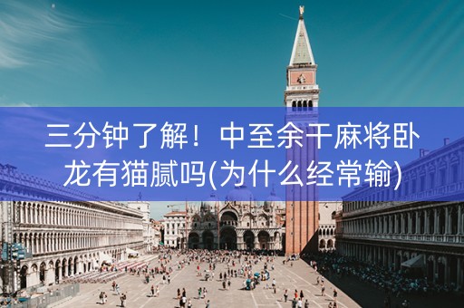 三分钟了解！中至余干麻将卧龙有猫腻吗(为什么经常输)