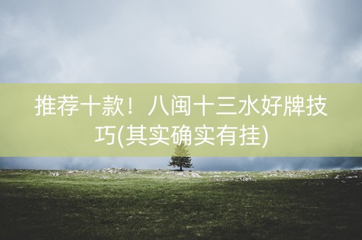 推荐十款！八闽十三水好牌技巧(其实确实有挂)