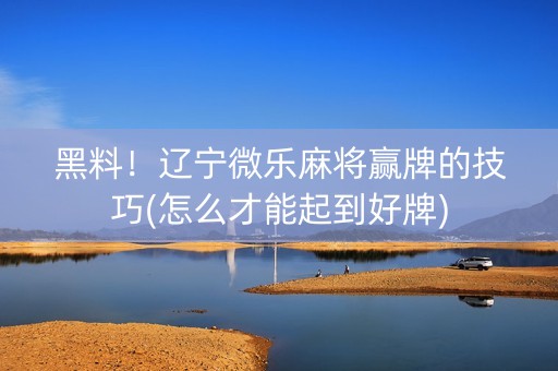 黑料！辽宁微乐麻将赢牌的技巧(怎么才能起到好牌)