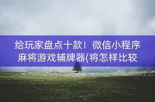 给玩家盘点十款！微信小程序麻将游戏辅牌器(将怎样比较容易赢)