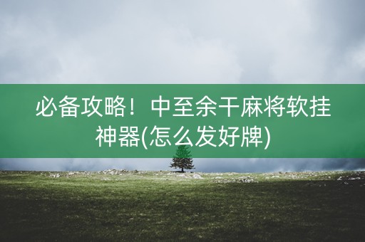 必备攻略！中至余干麻将软挂神器(怎么发好牌)
