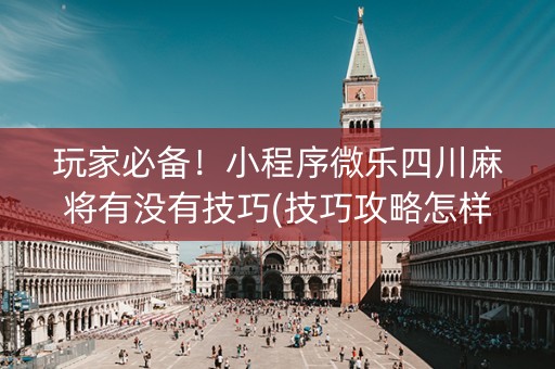 玩家必备！小程序微乐四川麻将有没有技巧(技巧攻略怎样拿好牌)
