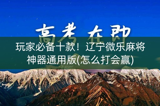 玩家必备十款！辽宁微乐麻将神器通用版(怎么打会赢)