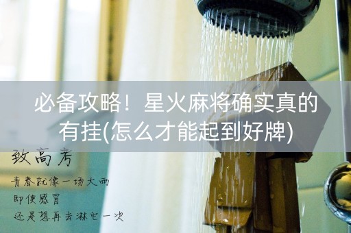 必备攻略！星火麻将确实真的有挂(怎么才能起到好牌)