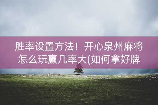 胜率设置方法！开心泉州麻将怎么玩赢几率大(如何拿好牌)
