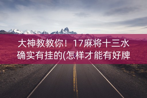 大神教教你！17麻将十三水确实有挂的(怎样才能有好牌)