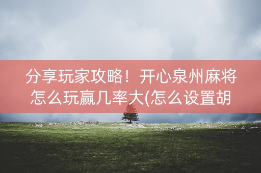 分享玩家攻略！开心泉州麻将怎么玩赢几率大(怎么设置胡牌)