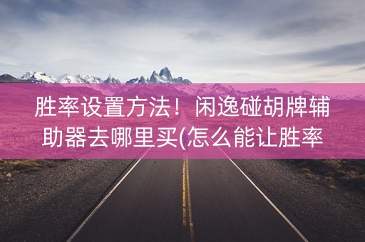 胜率设置方法！闲逸碰胡牌辅助器去哪里买(怎么能让胜率高)
