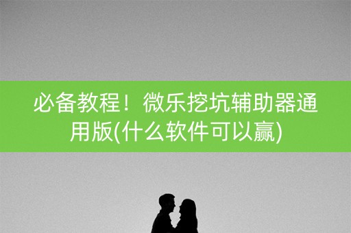 必备教程！微乐挖坑辅助器通用版(什么软件可以赢)