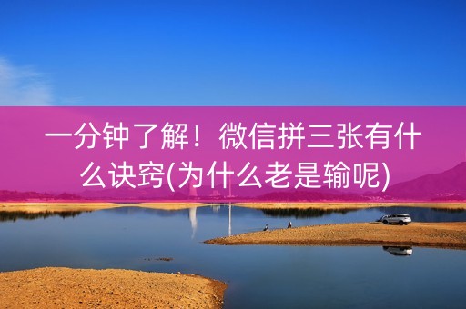 一分钟了解！微信拼三张有什么诀窍(为什么老是输呢)
