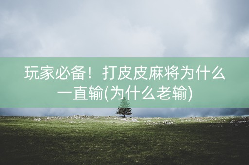 玩家必备！打皮皮麻将为什么一直输(为什么老输)