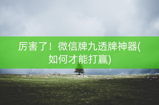 厉害了！微信牌九透牌神器(如何才能打赢)