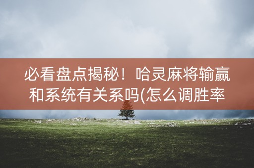 必看盘点揭秘！哈灵麻将输赢和系统有关系吗(怎么调胜率)