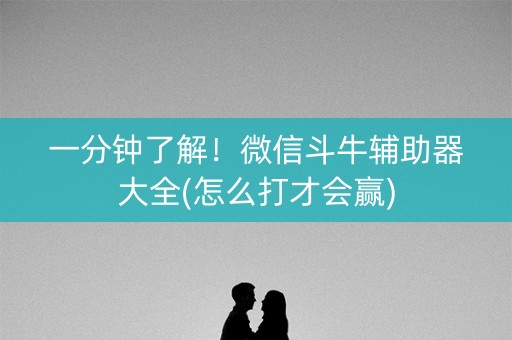 一分钟了解！微信斗牛辅助器大全(怎么打才会赢)