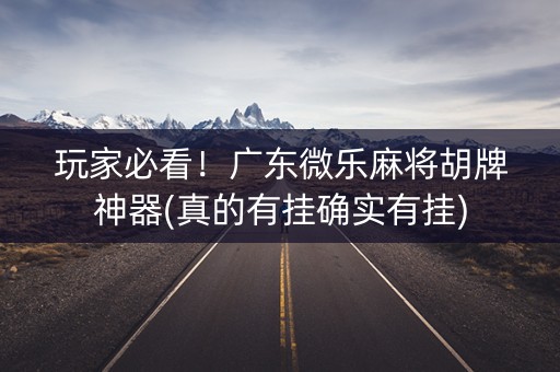 玩家必看！广东微乐麻将胡牌神器(真的有挂确实有挂)