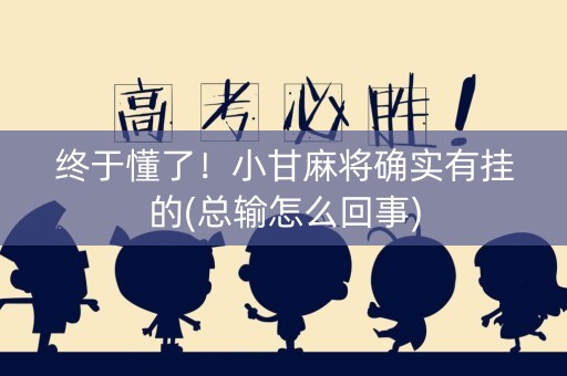 终于懂了！小甘麻将确实有挂的(总输怎么回事)