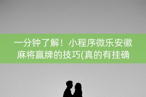 一分钟了解！小程序微乐安徽麻将赢牌的技巧(真的有挂确实有挂)