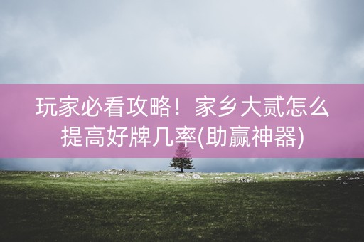 玩家必看攻略！家乡大贰怎么提高好牌几率(助赢神器)