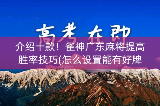 介绍十款！雀神广东麻将提高胜率技巧(怎么设置能有好牌)