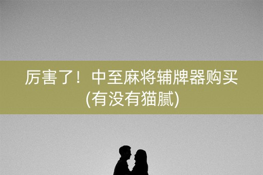 厉害了！中至麻将辅牌器购买(有没有猫腻)