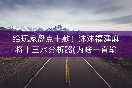 给玩家盘点十款！沐沐福建麻将十三水分析器(为啥一直输)