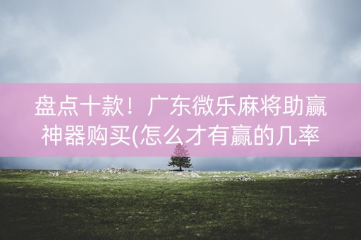 盘点十款！广东微乐麻将助赢神器购买(怎么才有赢的几率)