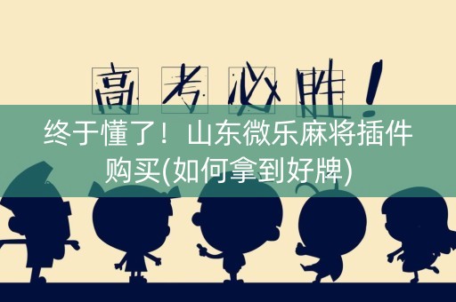 终于懂了！山东微乐麻将插件购买(如何拿到好牌)