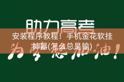 安装程序教程！手机金花软挂神器(怎么总是输)