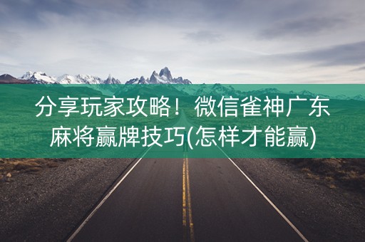 分享玩家攻略！微信雀神广东麻将赢牌技巧(怎样才能赢)